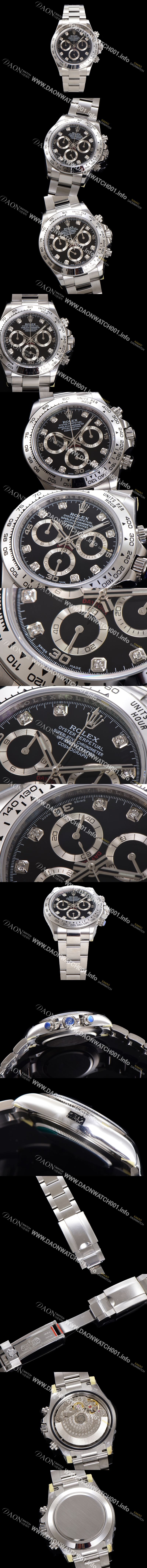 미러급 로렉스 남성용 코스모그래프 데이토나 m116509-0055 40mm 크로노그래프 7750 오토매틱 무브먼트 블랙 다이얼 rol5341 Ⅳ