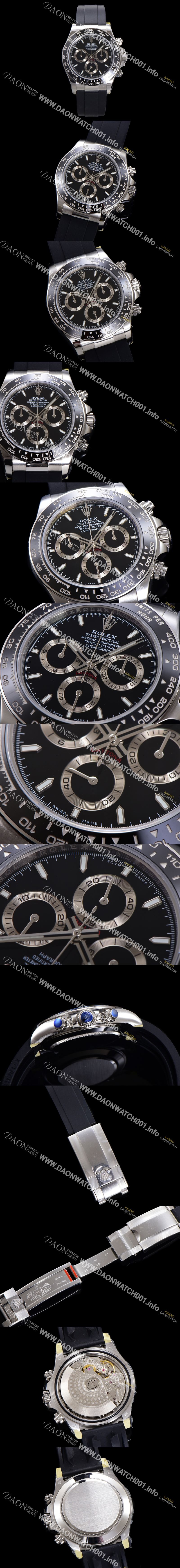 미러급 로렉스 남성용 코스모그래프 데이토나 m126500ln-0002 세라믹 베젤 40mm 크로노그래프 7750 오토매틱 무브먼트 블랙 다이얼 rol5324 Ⅳ