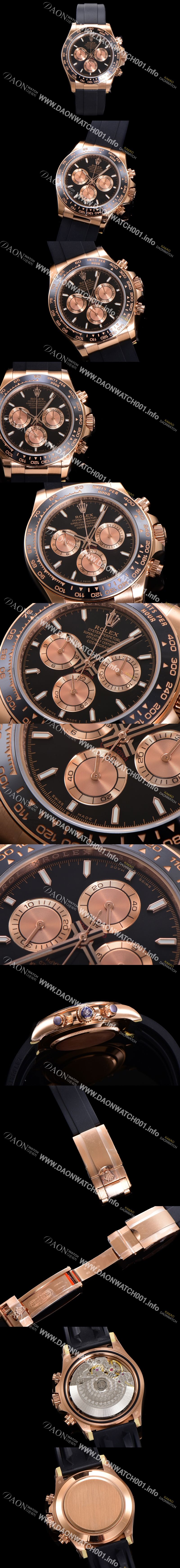 미러급 로렉스 남성용 코스모그래프 데이토나 m126515ln-0002 세라믹 베젤 18K 로즈골드 40mm 크로노그래프 7750 오토매틱 무브먼트 블랙 다이얼 rol5327 Ⅳ