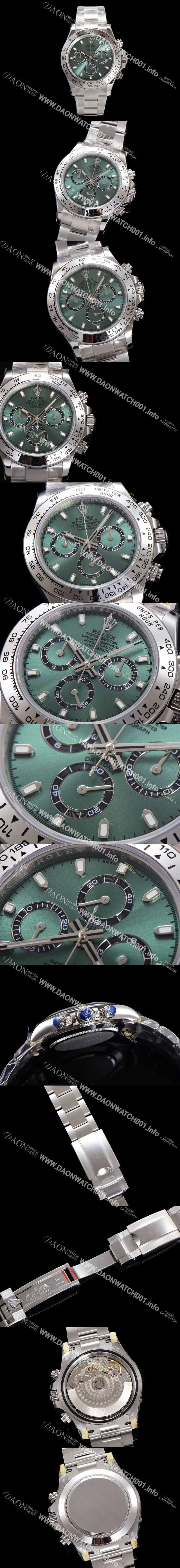 미러급 로렉스 남성용 코스모그래프 데이토나 40mm 크로노그래프 7750 오토매틱 무브먼트 그린 다이얼 rol5339 Ⅳ