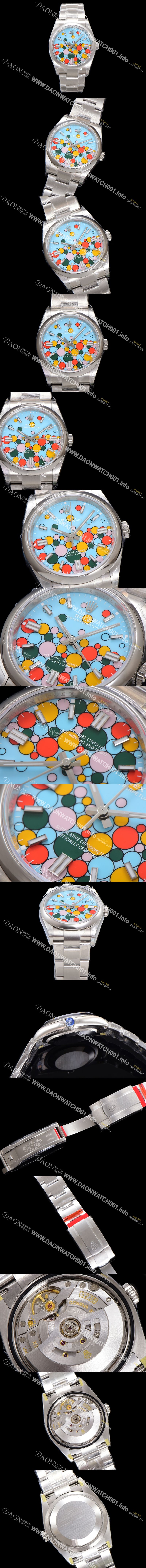 미러급 로렉스 남성용 904스틸 오이스터 m126000-0009 퍼페추얼 36mm 오토매틱 Cal.3230 타입 터콰이즈 블루 다이얼 rol5307 Ⅳ