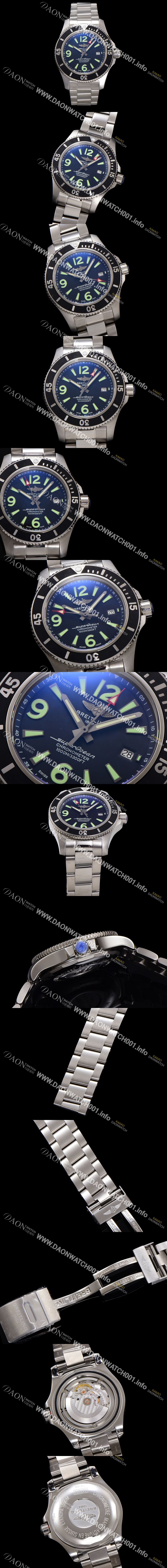 미러급 브라이틀링 남성용 슈퍼오션 A17367D71B1S1 오토매틱 2824타입 44mm 메탈줄 블랙 다이얼 bre6047 Ⅳ