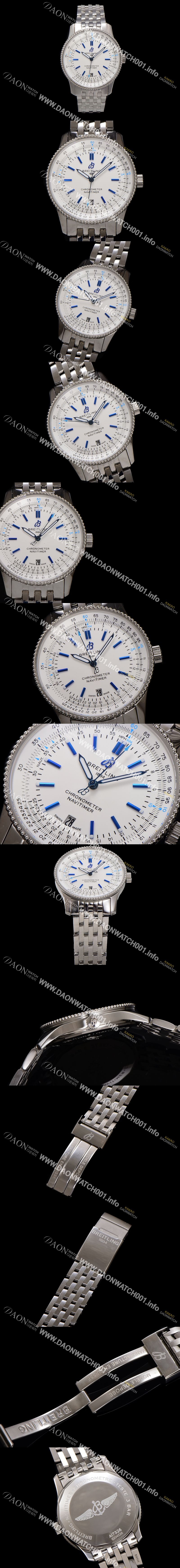 미러급 브라이틀링 남성용 네비타이머 A173263A1G1P1 크로노그래프 오토매틱 2824 타입 41mm 메탈줄 화이트 다이얼 bre6030 Ⅳ