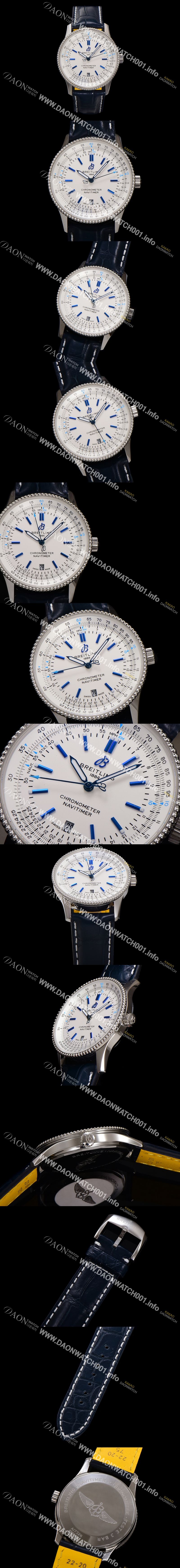 미러급 브라이틀링 남성용 네비타이머 A173263A1G1P1 크로노그래프 오토매틱 2824 타입 41mm 가죽줄 화이트 다이얼 bre6041 Ⅳ