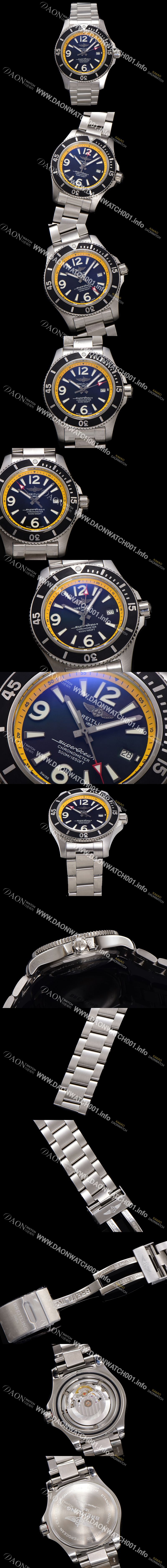 미러급 브라이틀링 남성용 슈퍼오션 A17366D71B1S1 오토매틱 2824타입 42mm 메탈줄 블랙 다이얼 bre6044 Ⅳ