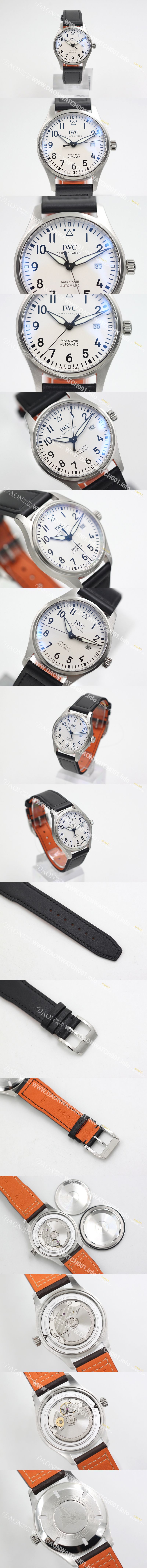 미러급 아이더블유씨 남성용 파일럿 워치 마크 XVIII IW327004 어린왕자 에디션 센트럴 해킹 세컨즈 40mm 화이트 다이얼 오토매틱 무브먼트 iwc4077 Ⅳ