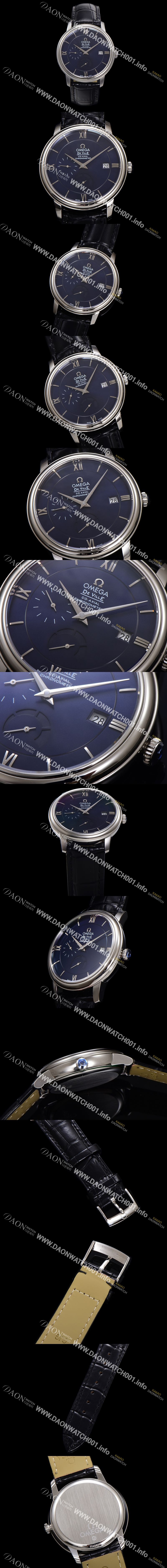 미러급 오메가 남성용 드빌 424.13.40.21.03.001 프레스티지 코-액시얼 39.5mm 오토매틱 Cal.2627 타입 블루 다이얼 omg0168 Ⅳ