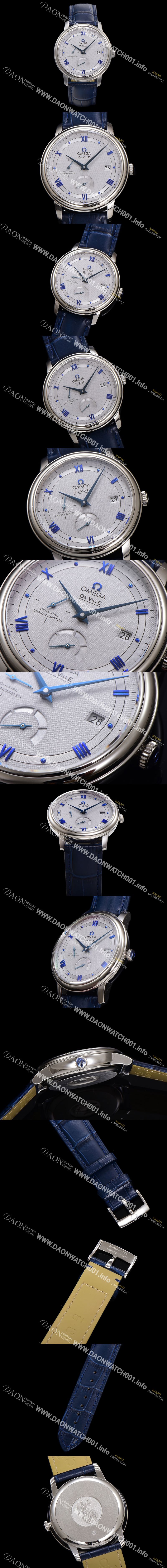 미러급 오메가 남성용 드빌 424.13.40.21.06.002 프레스티지 코-액시얼 39.5mm 오토매틱 Cal.2627 타입 빈티지 그레이 실크 다이얼 omg0172 Ⅳ