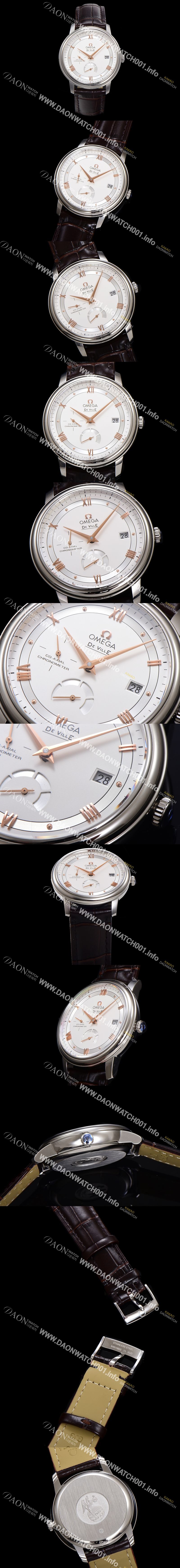 미러급 오메가 남성용 드빌 424.13.40.21.02.001 프레스티지 코-액시얼 39.5mm 오토매틱 Cal.2627 타입 빈티지 실버 다이얼 omg0164 Ⅳ