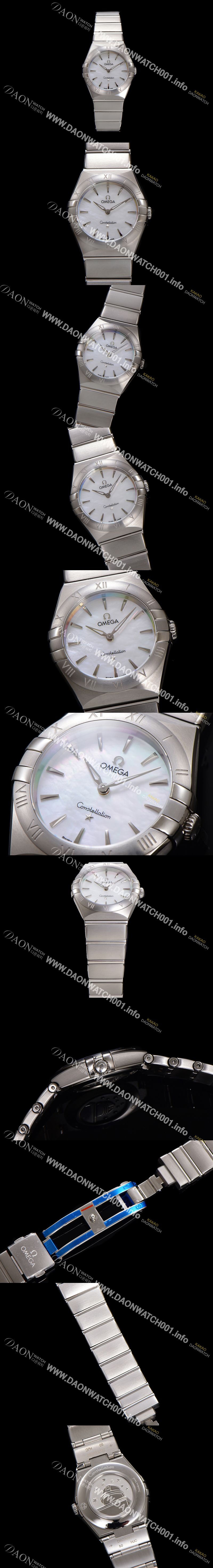미러급 오메가 여성용 컨스틀레이션 131.10.28.60.05.001 쿼츠 무브먼트 28mm 화이트 자개 다이얼 omg0143 Ⅳ