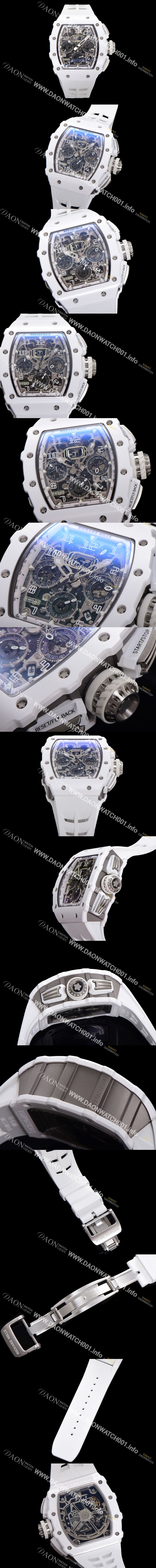 미러급 리차드밀레 남성용 RM11-03 티타늄 케이스/블랙 PVD코딩 베젤 크로노그래프 50mm 오토매틱 무브먼트 스켈레톤 다이얼 ric0257 Ⅳ