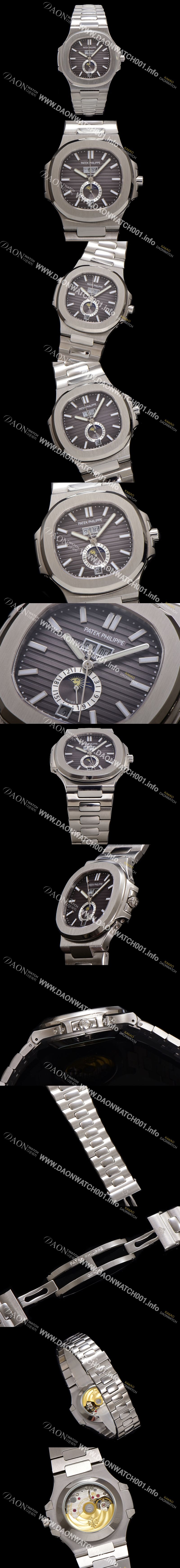 미러급 파텍필립 남성용 노틸러스 5726A-001 오토매틱 Cal.324 타입 40.5mm 메탈줄 블랙 다이얼 pat2214 Ⅳ