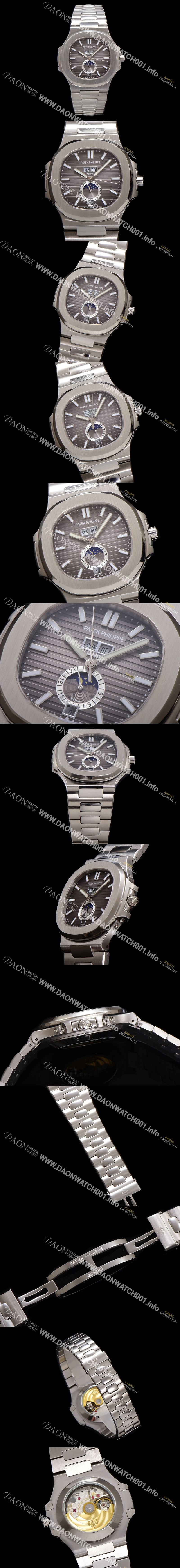 미러급 파텍필립 남성용 노틸러스 5726/1A-001 오토매틱 Cal.324 타입 40.5mm 메탈줄 그레이 다이얼 pat2215 Ⅳ