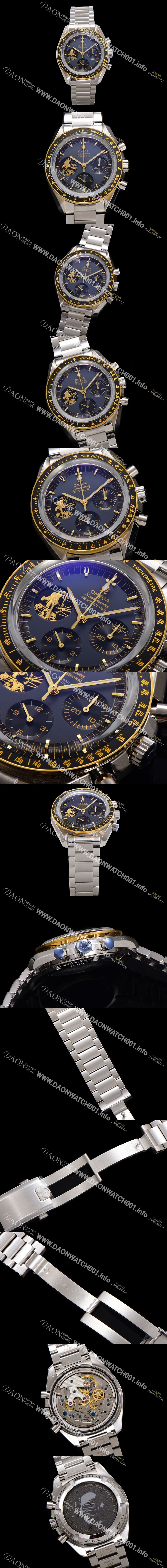 미러급 오메가 남성용 스피드마스터 310.20.42.50.01.001 크로노그래프 프로페셔널 문워치 아폴로 11 50주년기념 수동형 42mm 문샤인 골드 다이얼 omg0182 Ⅳ