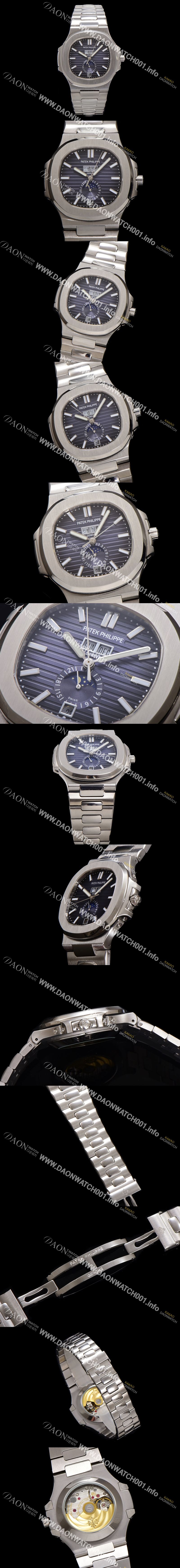 미러급 파텍필립 남성용 노틸러스 5726/1A-014 오토매틱 Cal.324 타입 40.5mm 메탈줄 블루 다이얼 pat2217 Ⅳ