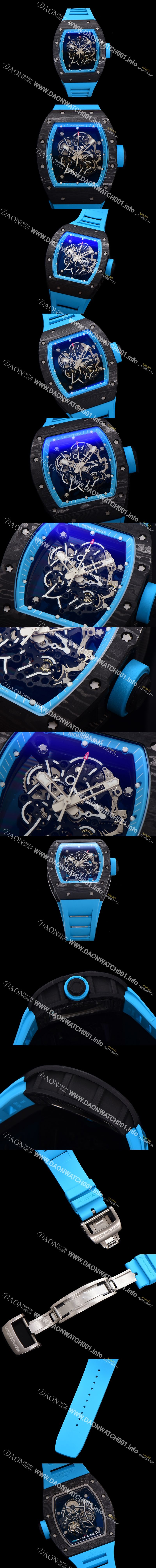 미러급 리차드밀레 남성용 RM055 NTPT 카본 케이스 50mm 스켈레톤 다이얼 기계식 수동형 무브먼트 ric0262 Ⅳ