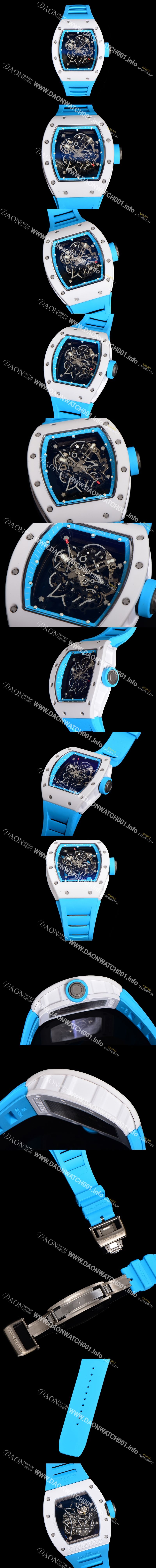 미러급 리차드밀레 남성용 RM055 부바왓슨 세라믹 50mm 기계식 수동형 무브먼트 스켈레톤 다이얼 ric0309 Ⅳ