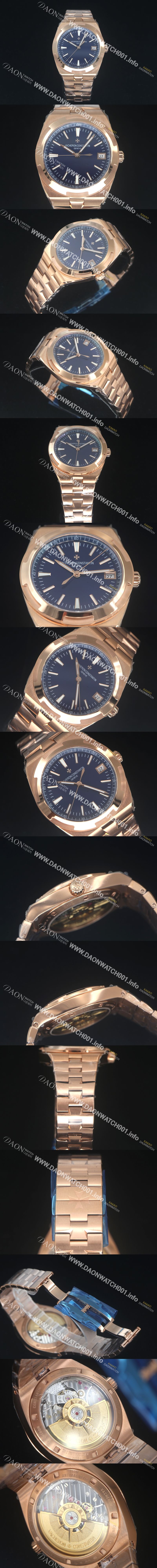 미러급 바쉐런 콘스탄틴 남성용 오버시즈 4500V/210R-B705 18k 로즈골드 오토매틱 무브먼트 41mm 블루 다이얼 vac1160 Ⅳ