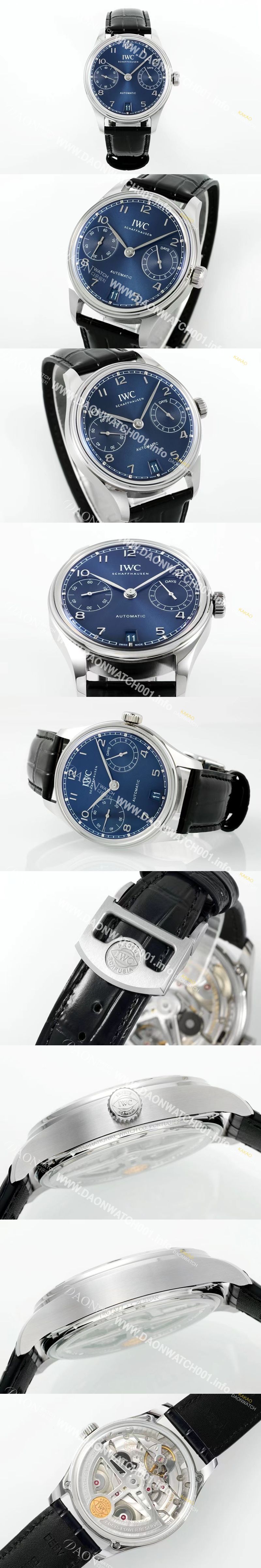 미러급 아이더블유씨 남성용 포루투기즈 IW501704 세븐데이즈 42mm 오토매틱 무브먼트 블루 다이얼 iwc4100 Ⅳ