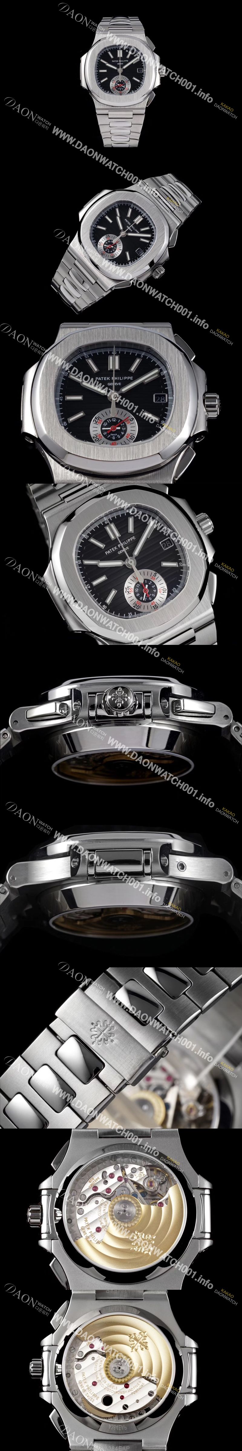 미러급 파텍필립 남성용 노틸러스 5980/1A-014 오토매틱 Cal.CH 28-520 C 타입 40.5mm 메탈줄 블랙 다이얼 pat2225 Ⅳ