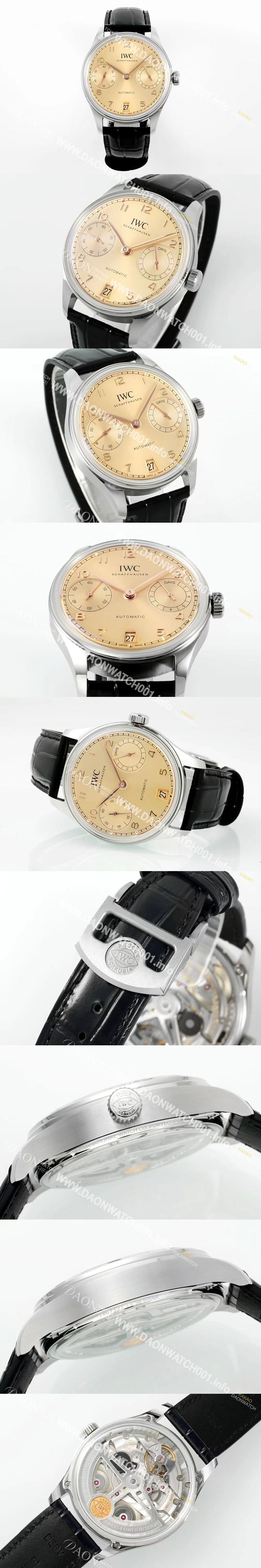 미러급 아이더블유씨 남성용 포루투기즈 IW501705 세븐데이즈 42mm 오토매틱 무브먼트 골드 다이얼 iwc4102 Ⅳ