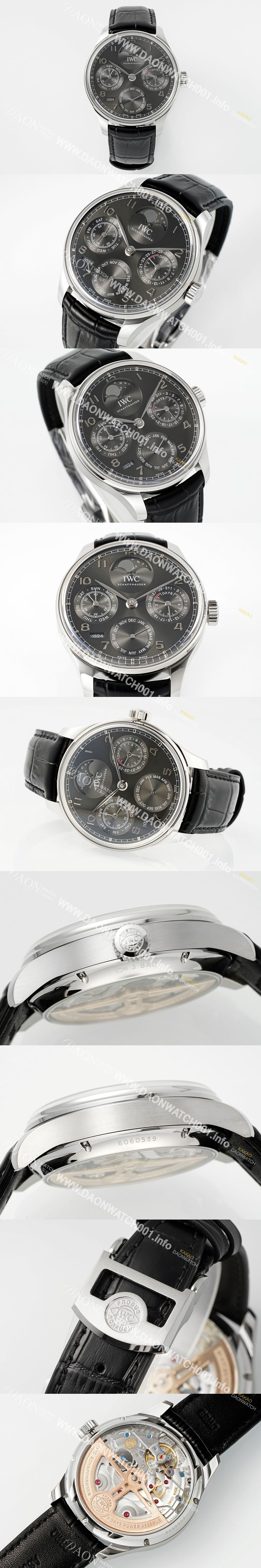미러급 아이더블유씨 남성용 포루투기즈 IW503301 퍼페추얼 캘린더 싱글 문 44mm 오토매틱 무브먼트 그레이 다이얼 iwc4106 Ⅳ