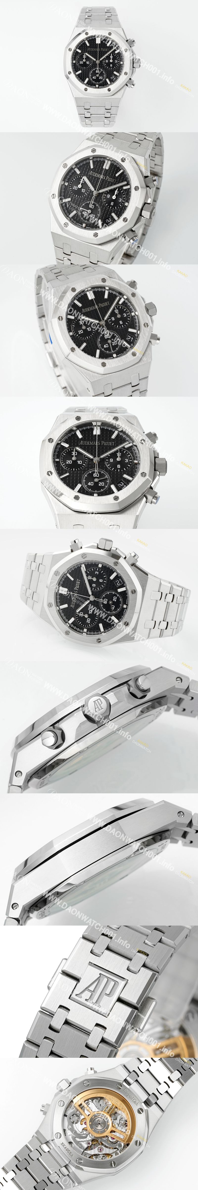 미러급 오데마피게 남성용 로얄오크 26240ST.OO.1320ST.06 크로노그래프 41mm 오토매틱 Cal.4401 무브먼트 블랙 와플 다이얼 aud6551 Ⅳ