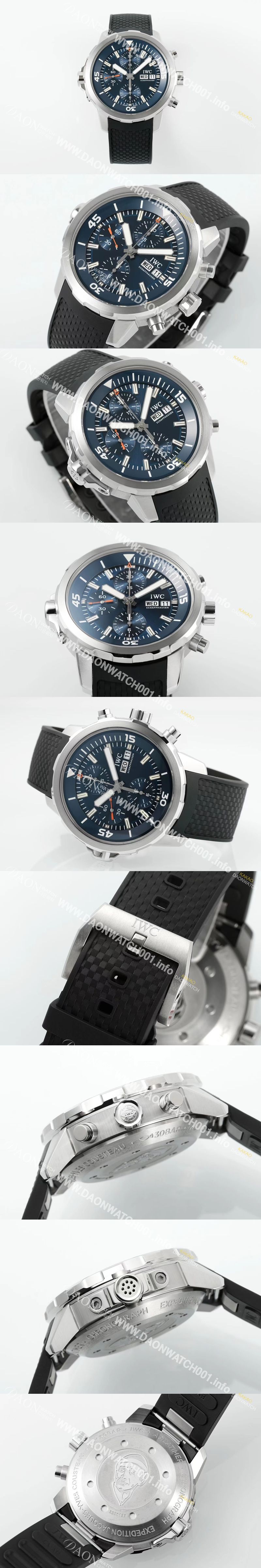 미러급 아이더블유씨 남성용 아쿠아타이머 IW376805 크로노그래프 “엑스페디션 자크 이브 쿠스토” 에디션 44mm 오토매틱 무브먼트 블루 다이얼 iwc4112 Ⅳ