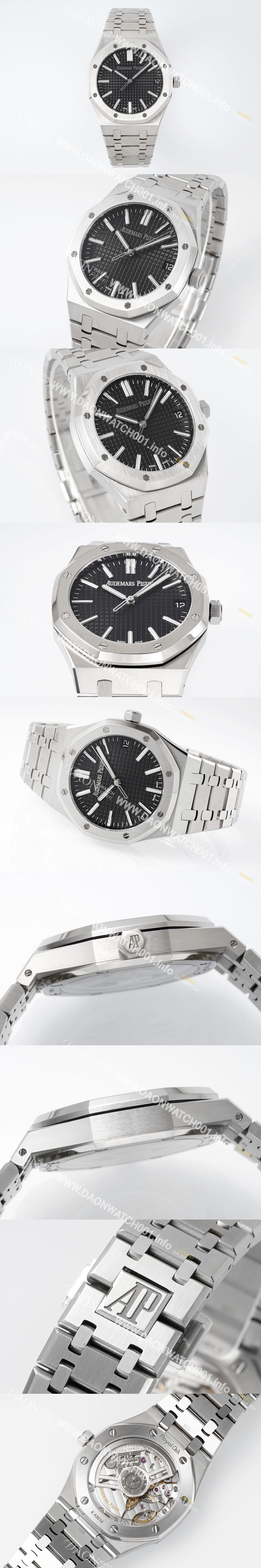 미러급 오데마피게 남성용 로얄오크 셀프와인딩 15510ST.OO.1320ST.07 41mm 오토매틱 Cal.4302 무브먼트 블랙 와플 다이얼 aud6544 Ⅳ