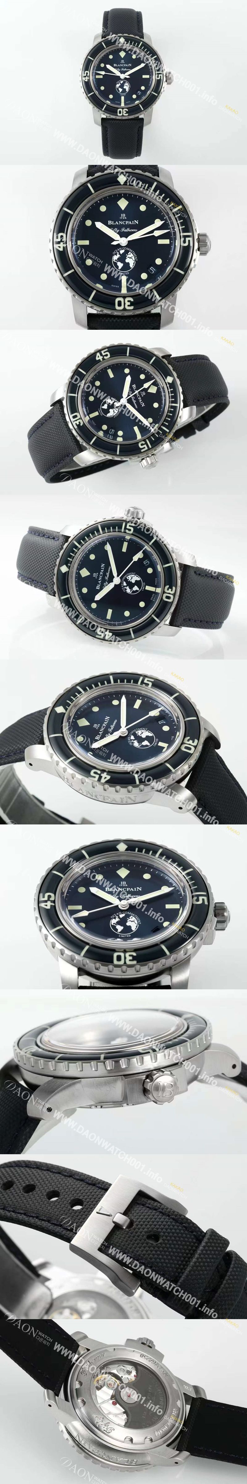 미러급 블랑팡 남성용 피프티 패덤스 오션 커미트먼트 5008-11B40-52A 40mm 오토매틱 Cal.1151타입 블루 다이얼 bla4213 Ⅳ