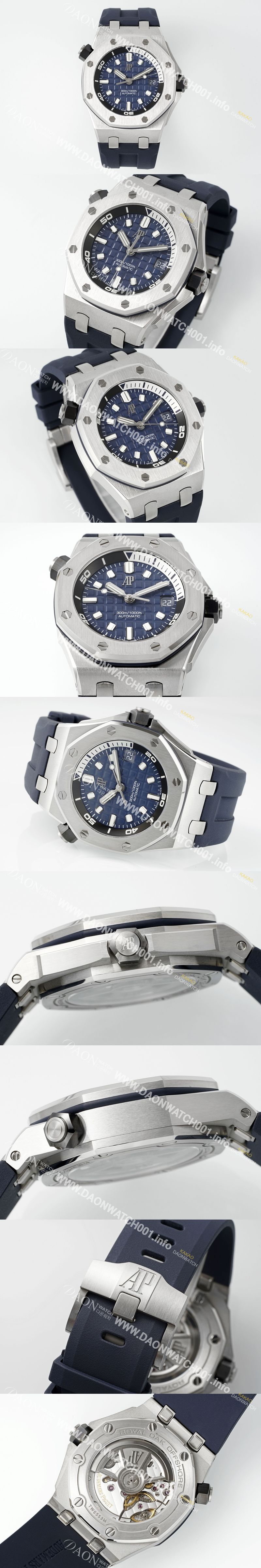 미러급 오데마피게 남성용 하이엔드 로얄오크 오프쇼어 다이버 15720ST.OO.A027CA.01 오토매틱 Cal.4308타입 42mm 블루 다이얼 aud6578 Ⅳ