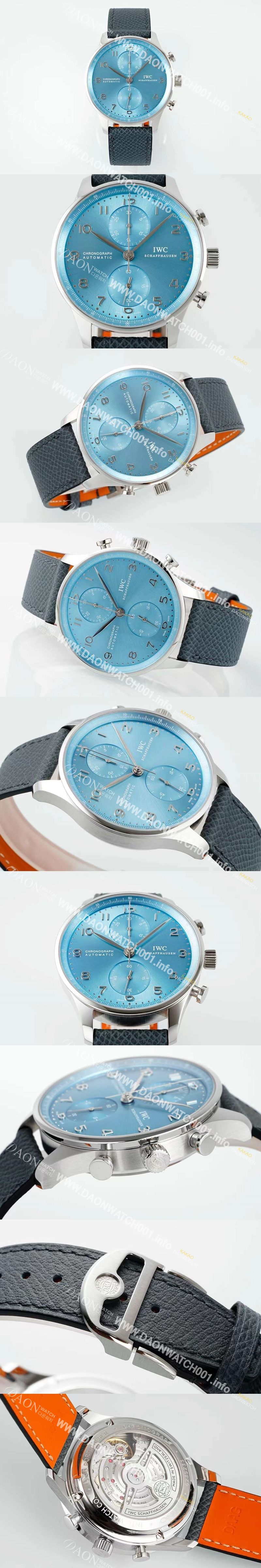 미러급 아이더블유씨 남성용 신상품 포르투기즈 IW371626 크로노그래프 41mm 오토매틱 Cal.69355 타입 아이스 블루 다이얼 iwc4116 Ⅳ