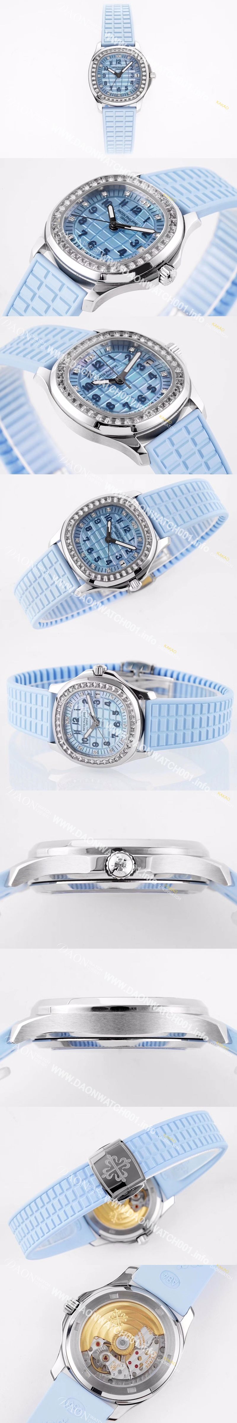 미러급 파텍필립 여성용 아쿠아넛 5072G-001 35.6mm 오토매틱 Cal.324 타입 블루 다이얼 pat2233 Ⅳ