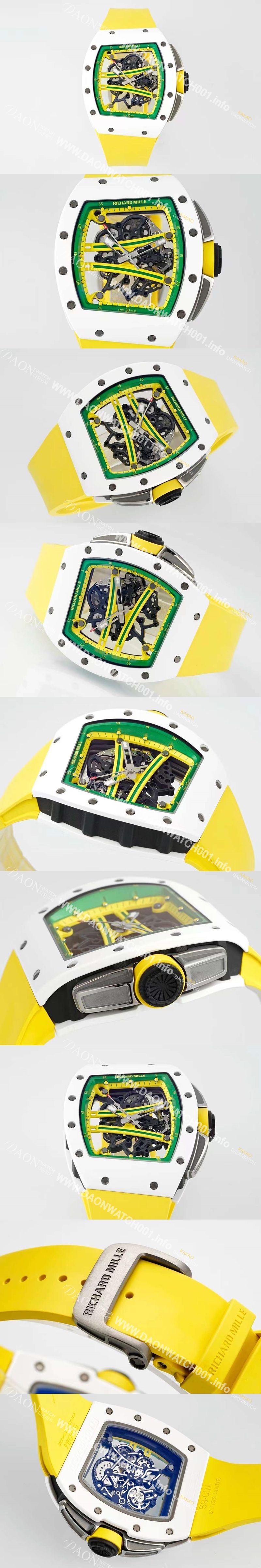 미러급 리차드밀레 남성용 리차드밀 RM61-01 세라믹 50mm 기계식 수동형 무브먼트 스켈레톤 다이얼 ric0319 Ⅳ