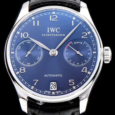 미러급 아이더블유씨 남성용 포루투기즈 IW500710 블루 다이얼 오토매틱 무브먼트 IWC0201 Ⅳ