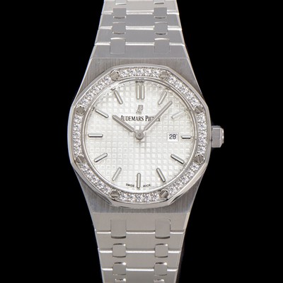 미러급 오데마피게 여성용 로얄오크 67651ST.ZZ.1261ST.01 브레이슬릿 33mm 쿼츠 무브먼트 화이트 와플 다이얼 AUD0252 Ⅳ