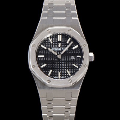 미러급 오데마피게 여성용 로얄오크 67650ST.OO.1261ST.01 브레이슬릿 33mm 쿼츠 무브먼트 블랙 와플 다이얼 AUD0254 Ⅳ