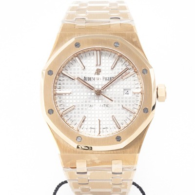 미러급 오데마피게 남성용 하이엔드 로얄오크 15400OR.OO.1220OR.02 18K 로즈골드 오토매틱 Cal.3120타입 41mm 실버 와플 다이얼 aud6563 Ⅳ