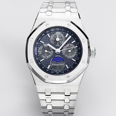미러급 오데마피게 남성용 로얄오크 26574 퍼페츄얼 캘린더 문페이즈 41mm 다크 블루 다이얼 신형 5134 오토매틱 무브먼 AUD4204 Ⅳ