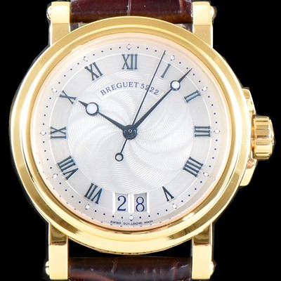 미러급 브레게 남성용 마린 컬렉션 5817BA/12/9V8 빅데이트 UP!! 18K 옐로우 골드 케이스 화이트 물결무늬 다이얼 Cal.517GG HG 오토매틱 무브먼트 BRG0429 Ⅳ