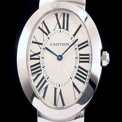 미러급 까르띠에 여성용 베누아 스위스 쿼츠 실버 베젤 화이트 다이얼 CAR0011 Ⅳ