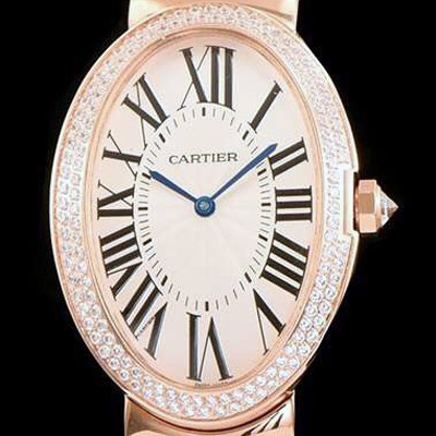 미러급 까르띠에 여성용 베누아 스위스 쿼츠 다이아몬드 골드 베젤 화이트 다이얼 CAR0015 Ⅳ