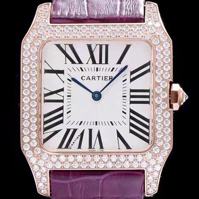 미러급 까르띠에 남성용 산토스 시리즈 화이트 다이얼 쿼츠 무브먼트 CAR0008 Ⅳ