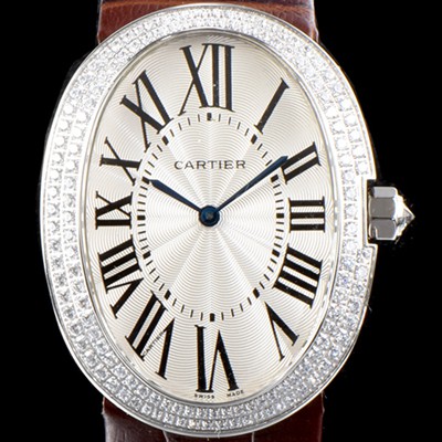 미러급 까르띠에 여성용 베누아 스위스 쿼츠 쥬얼리 베젤 화이트 다이얼 CAR0344 Ⅳ