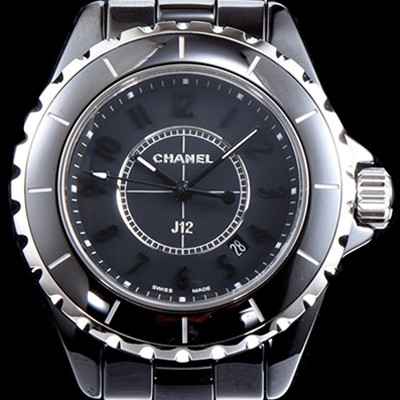 미러급 샤넬 여성용 제이 CHA0412 33 mm 샤넬 정품 스위스 쿼츠 탑재 여성용 풀 세라믹 블랙다이얼 브레이슬릿 Ⅳ