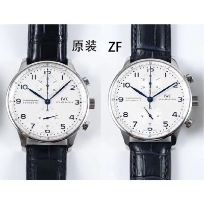 미러급 아이더블유씨 남성용 ZF 2017년 업그레이드! 포르투기즈 IW371417 크로노그래프 화이트 다이얼 오토매틱 무브먼트 IWC0244 Ⅳ