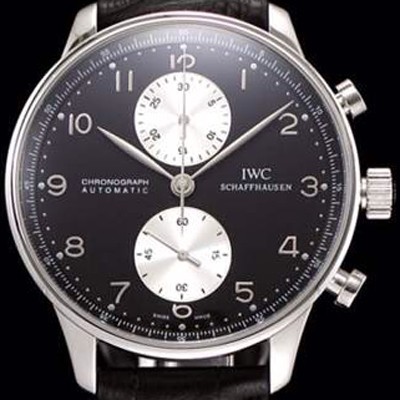 미러급 아이더블유씨 남성용 포르투기즈 오토메틱 크로노그래프 블랙 다이얼 IWC0442 Ⅳ