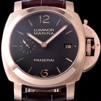 미러급 파네라이 남성용 루미노르 1950 마리나 3데이즈 PAM00393 오토매틱 Cal.P9000 무브먼트 브라운 다이얼 PAN0401 Ⅳ