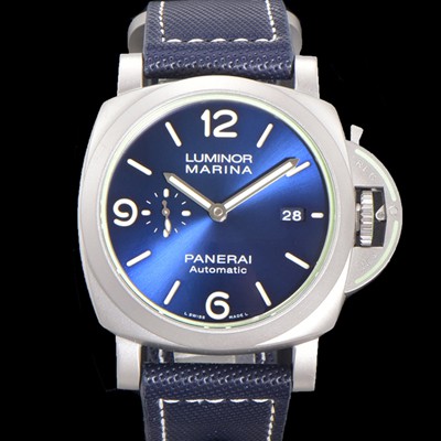 미러급 파네라이 남성용 루미노르 마린나 70주년 한정판 PAM01117 44미리 오토매틱 Cal.P.9010 티타늄 케이스 블루 다이얼 pan5195 Ⅳ
