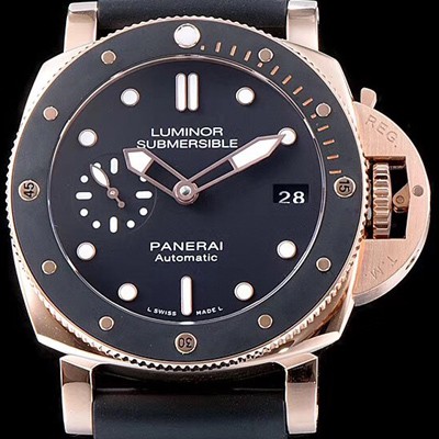 미러급 파네라이 남성용 서브멀시브 PAM00684 18K 로즈골드 오토매틱 Cal.P.9010 므브먼트 블랙 다이얼 PAM42010 Ⅳ